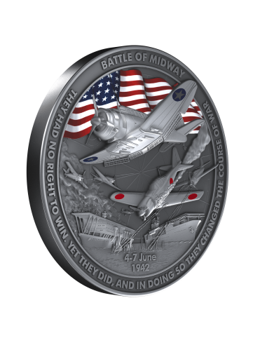 BATALLA DE MIDWAY Moneda de Plata de 2 Oz 5$ Liberia 2025 - Coins & More - Liberia