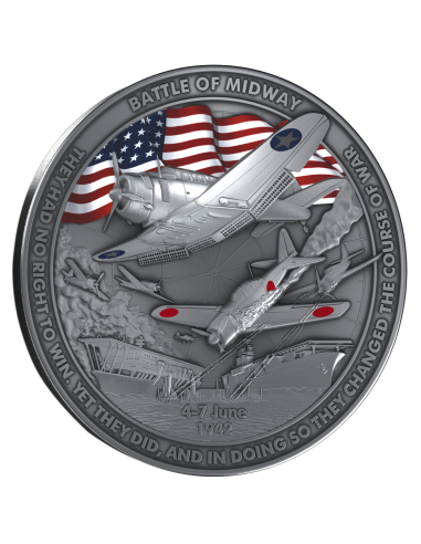 BATALLA DE MIDWAY Moneda de Plata de 2 Oz 5$ Liberia 2025 - Coins & More - Liberia