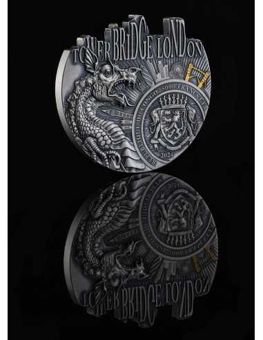 TOWER BRIDGE Ponts célèbres dans le monde entier Pièce de 5 oz en argent 5000 Francs Congo 2024 - Coins & More - Afrique