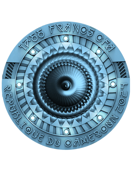 UFO MP-1766 GALASSIA BLU Moneta galleggiante d'argento da 7 once 1766 franchi Camerun 2024 - Coins & More - Camerun