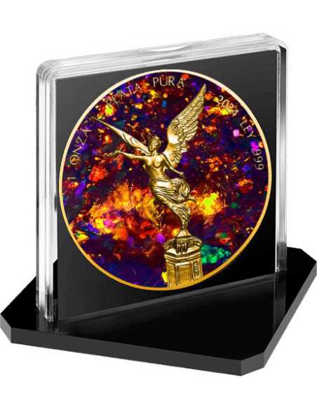 METAL BLACK OPAL Libertad Gold vergoldet 1 Oz Silbermünze Mexiko 2024 - Coins & More - Mexiko