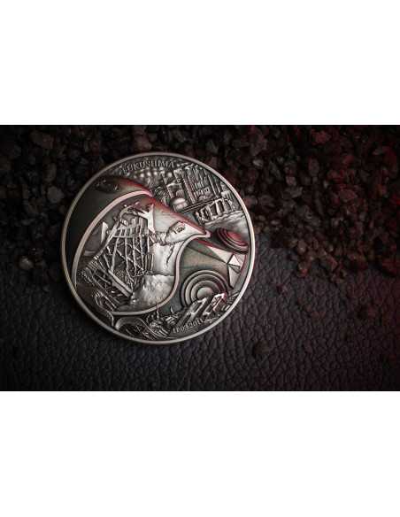 FUKUSHIMA Menschliche Tragödien 2 Oz Silbermünze 5$ Niue 2024 - Coins & More - Niue
