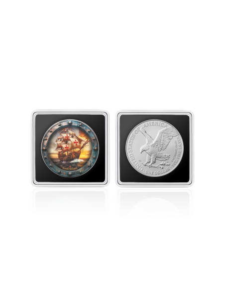 SANTA MARIA Berühmte Schiffe 1 Oz Silbermünze 1$ USA 2025 - Coins & More - Usa