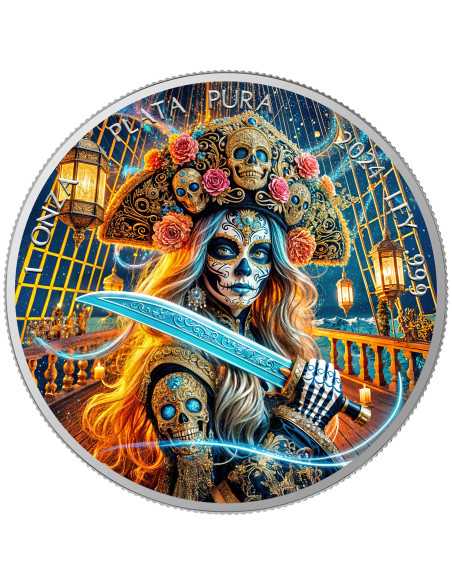 CORSAIR Dia De Los Muertos Pièce de monnaie en argent de 1 once Mexique 2024 - Coins & More - Mexique