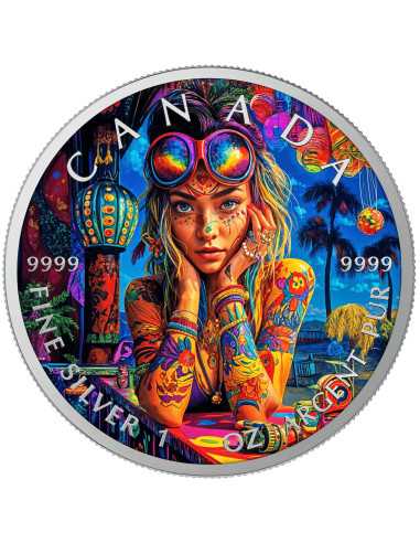 MARTES Tattoo Girls Moneda de Plata de 1 Oz 5$ Canadá 2025 - Coins & More - Canada