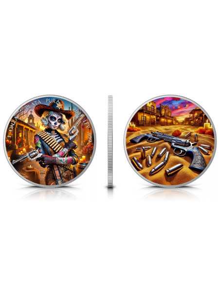 SHERIFF Dia De Los Muertos 1 Oz Silver coin 1 Ounce Mexico 2024 - Coins & More - Mexique