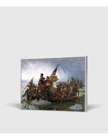 WASHINGTON CROSSING THE DELAWARE von Emanuel Leutze Farbige 2,5 Oz Silber & 120g Kupfermünze 10000 Francs Tschad 2024 - Coins...