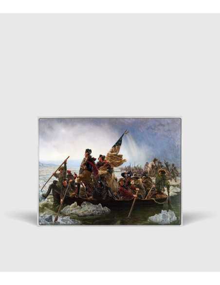 WASHINGTON CROSSING THE DELAWARE von Emanuel Leutze Farbige 2,5 Oz Silber & 120g Kupfermünze 10000 Francs Tschad 2024 - Coins...
