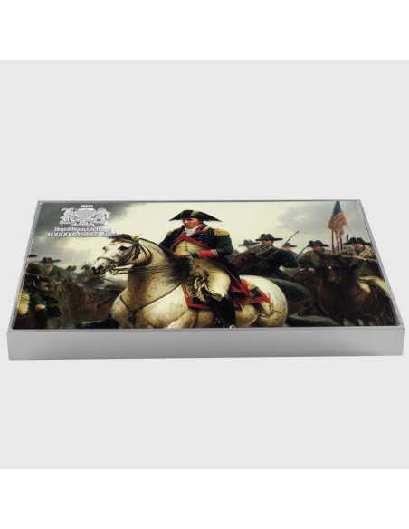 WASHINGTON CROSSING THE DELAWARE von Emanuel Leutze Farbige 2,5 Oz Silber & 120g Kupfermünze 10000 Francs Tschad 2024 - Coins...