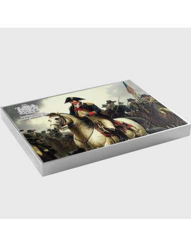 WASHINGTON CROSSING THE DELAWARE von Emanuel Leutze Farbige 2,5 Oz Silber & 120g Kupfermünze 10000 Francs Tschad 2024 - Coins...