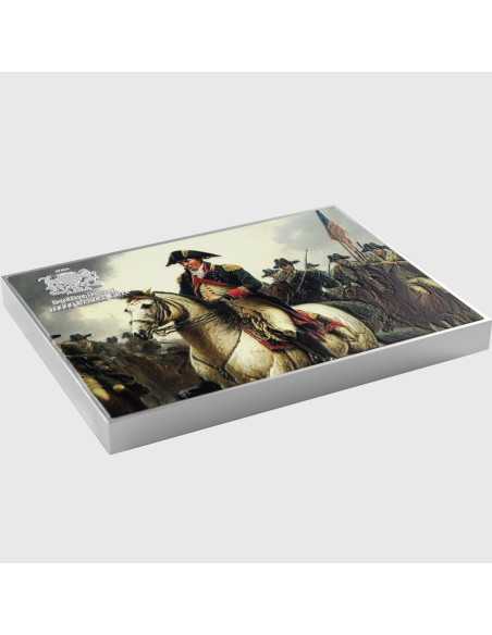 WASHINGTON CROSSING THE DELAWARE von Emanuel Leutze Farbige 2,5 Oz Silber & 120g Kupfermünze 10000 Francs Tschad 2024 - Coins...