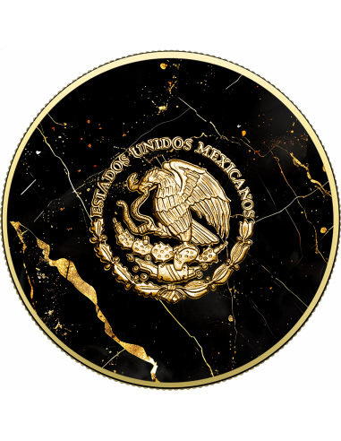 MARMOL NEGRO Y BLANCO DE ORO 1 Oz Moneda de Plata México 2024 - Coins & More - Usa