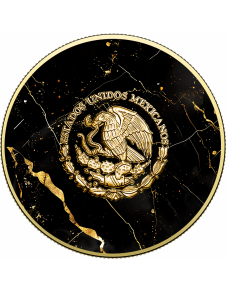 MARMOL NEGRO Y BLANCO DE ORO 1 Oz Moneda de Plata México 2024 - Coins & More - Usa