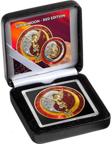 SOLE ROSSO E LUNA Yin Yang Polvere di Diamante 1 Oz Moneta d'Argento Messico 2024 - Coins & More - Messico