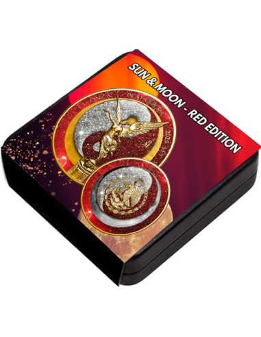 SOLE ROSSO E LUNA Yin Yang Polvere di Diamante 1 Oz Moneta d'Argento Messico 2024 - Coins & More - Messico