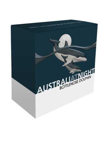 BOTTLENOSE DOLFIN Australien bei Nacht 1 Oz Silbermünze 1$ Niue 2025 - Coins & More - Niue