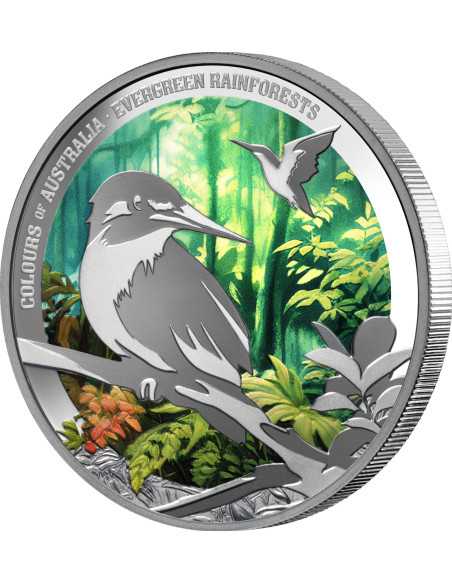 EVERGREEN RAINFOREST Colori dell'Australia 1 Oz Silver Coin 1$ Niue 2025 - Coins & More - Niue