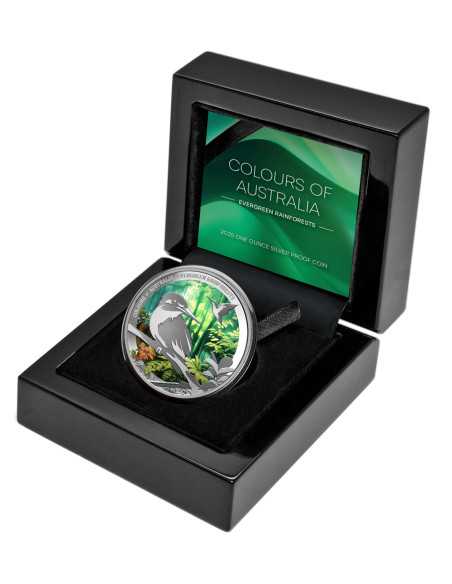 EVERGREEN RAINFOREST Colori dell'Australia 1 Oz Silver Coin 1$ Niue 2025 - Coins & More - Niue