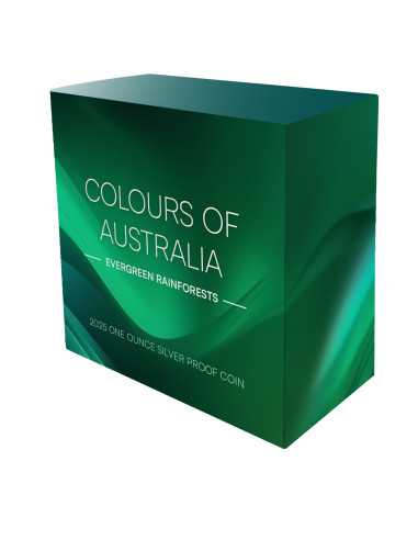 EVERGREEN RAINFOREST Colori dell'Australia 1 Oz Silver Coin 1$ Niue 2025 - Coins & More - Niue