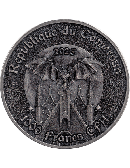 DER RABEN Kreaturen der Nocturne 1 Oz Silbermünze 1000 Francs Kamerun 2025 - Coins & More - Kamerun