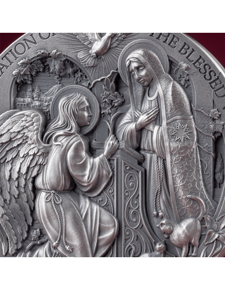 THE ANNUNCIATION Bible Stories 2 Oz Silver Coin 2000 Francs Cameroon 2025 - Coins & More - Cameroon