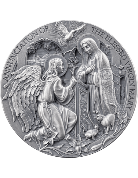 THE ANNUNCIATION Bible Stories 2 Oz Silver Coin 2000 Francs Cameroon 2025 - Coins & More - Cameroon