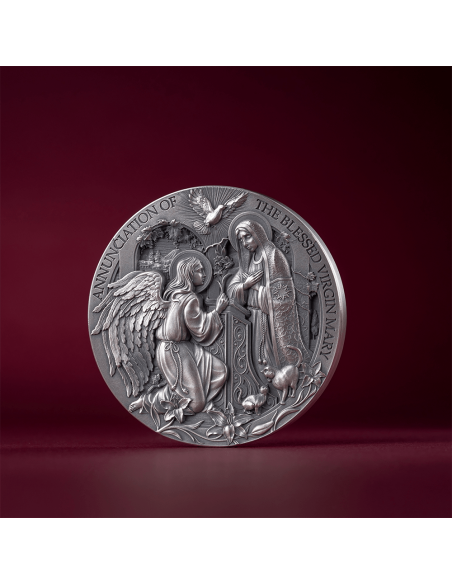 THE ANNUNCIATION Bible Stories 2 Oz Silver Coin 2000 Francs Cameroon 2025 - Coins & More - Cameroon
