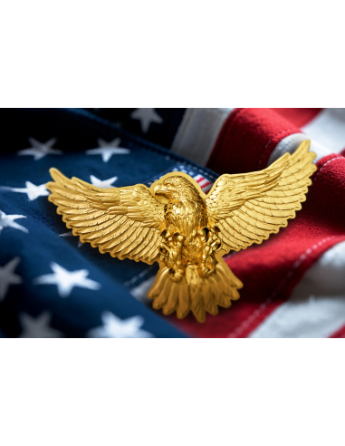 USA BALD EAGLE Moneta d'argento dorata da 2 once 2000 franchi Camerun 2025 - Coins & More - Camerun