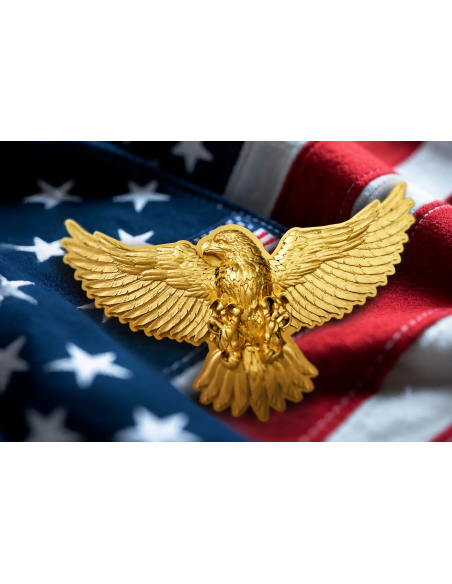 USA BALD EAGLE Oro Dorado 2 Oz Moneda de Plata 2000 Francos Camerún 2025 - Coins & More - Camerún