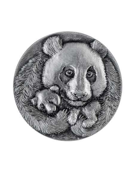 PANDA GIGANTE Huellas de Animales 3 Oz Moneda de Plata 30$ Liberia 2025 - Coins & More - Liberia