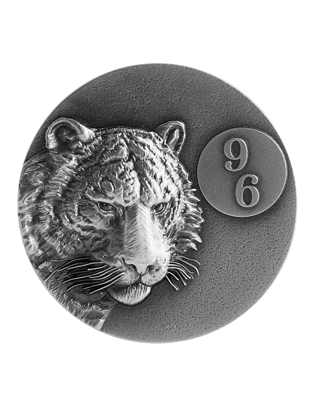 TIGER 96 Chinese Zodiac Series 2 Oz Silver Coin 5$ Niue 2022 - Coins & More - Niue