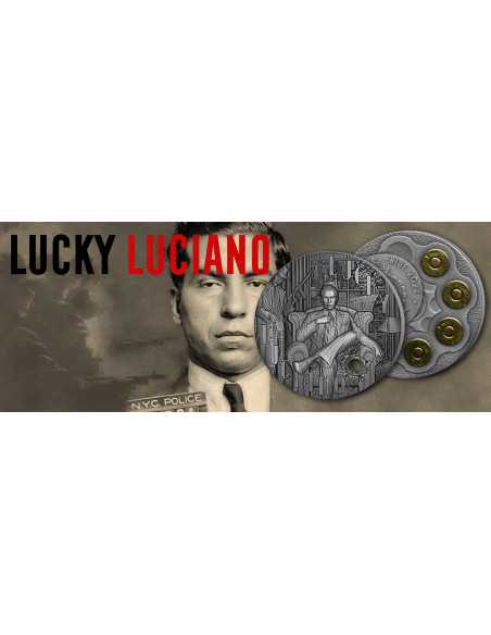 LUCKY LUCIANO I Gangster Moneta d'Argento da 2 Oz 5$ Niue 2024 - Coins & More - Niue