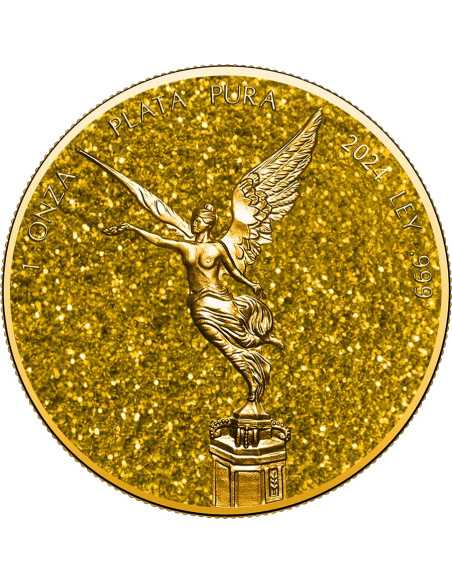 CITRINE QUARTZ Edelsteine 1 Oz Silbermünze 1 Onza Libertad 2024 - Coins & More - Usa