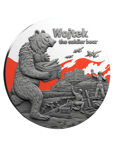 WOJTEK L'ORSO SOLDATO Moneta d'Argento da 1 Oz 2$ Liberia 2025 - Coins & More - Liberia