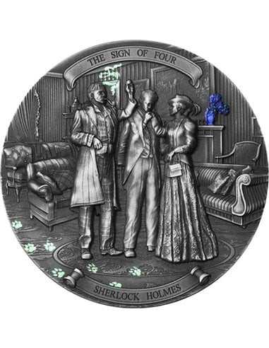 LE SIGNE DES QUATRE Sherlock Holmes Pièce de 2 Oz en Argent 5$ Niue 2024 - Coins & More - Niue