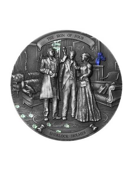 LE SIGNE DES QUATRE Sherlock Holmes Pièce de 2 Oz en Argent 5$ Niue 2024 - Coins & More - Niue