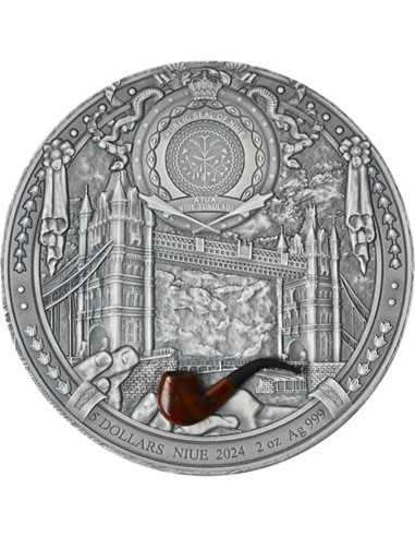 LE SIGNE DES QUATRE Sherlock Holmes Pièce de 2 Oz en Argent 5$ Niue 2024 - Coins & More - Niue