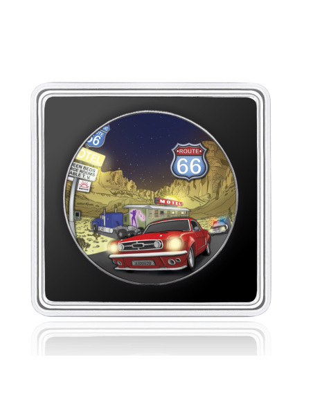 ROUTE 66 America's Famous Roads 1 Oz Silver Coin 1$ USA 2025 - Coins & More - Usa