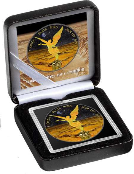 LIBERTAD EN MARTE Holo de Oro 1 Oz Moneda de Plata 1 Onza Libertad 2024 - Coins & More - Mexico