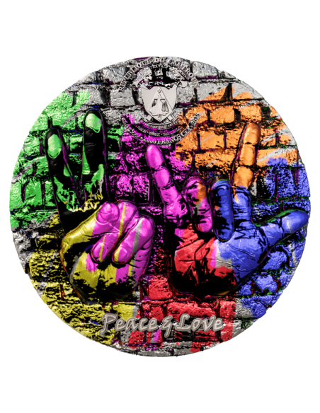 PEACE AND LOVE Rebelión Urbana Moneda de Plata de 2 Oz 2000 Francos Camerún 2025 - Coins & More - Camerún