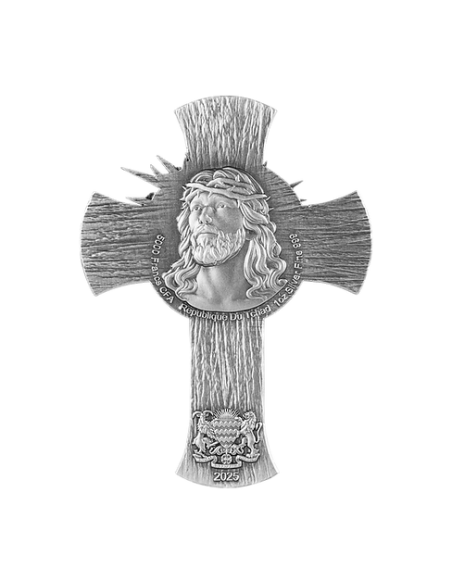 JESUS CROSS 1 Oz Silbermünze 5000 Francs Tschad 2025 - Coins & More - Tschad