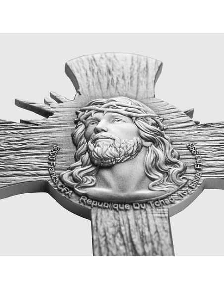 JESUS CROSS 1 Oz Silbermünze 5000 Francs Tschad 2025 - Coins & More - Tschad
