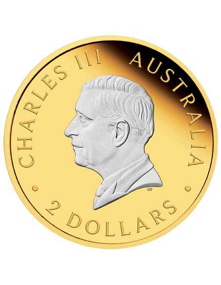 KANGAROO AUSTRALIANO Moneda de 2 Oz Plata Dorada 2$ Australia 2025 - Coins & More - Australia