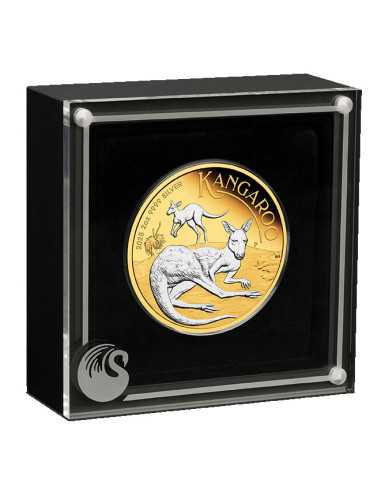 KANGAROO AUSTRALIANO Moneda de 2 Oz Plata Dorada 2$ Australia 2025 - Coins & More - Australia