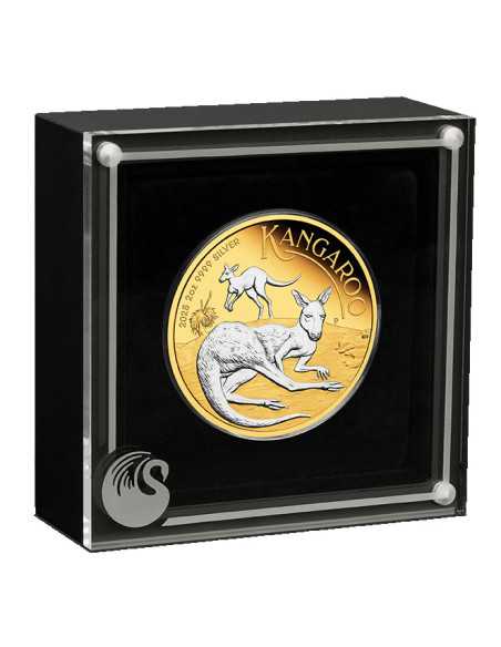 KANGAROO AUSTRALIANO Moneda de 2 Oz Plata Dorada 2$ Australia 2025 - Coins & More - Australia