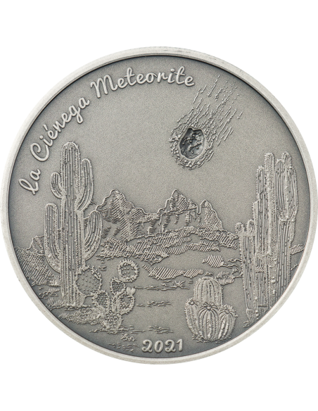 LA CIÉNEGA Meteorite Impacts 1 Oz Silver Coin 5$ Cook Islands 2021