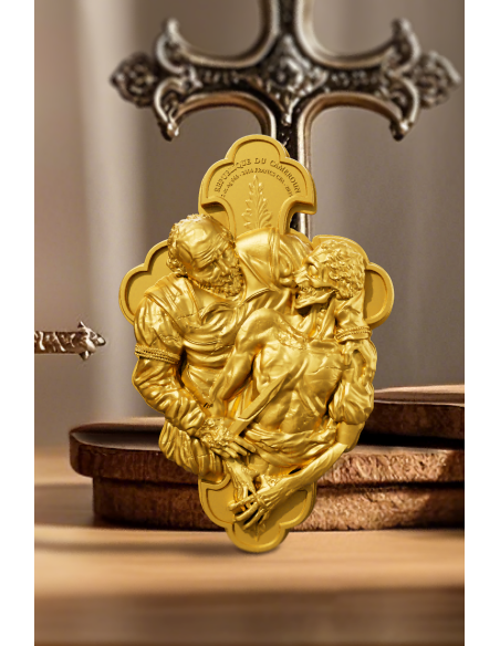 SAN BARTOLOMÉO 12 Apóstoles 2 Oz Oro Dorado Moneda de Plata 2000 Francos Camerún 2025 - Coins & More - Camerún