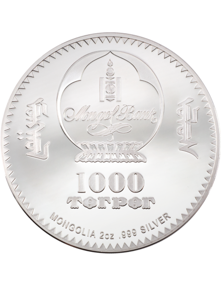 BEAR Into The Wild 2 Oz Silver Coin 1000 Togrog Mongolia 2021 - Coins & More - Natur und Tiere