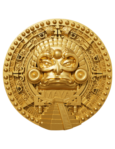 MAYAN CIVILIZATION Gold Gilded 2 Oz Silver Coin 2000 Francs Cameroon 2025 - Coins & More - Cameroon