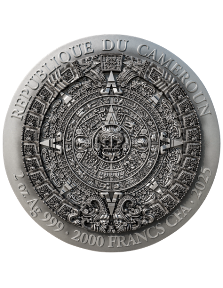 MAYAN CIVILIZATION Antike Ausführung 2 Oz Silbermünze 2000 Francs Kamerun 2025 - Coins & More - Kamerun